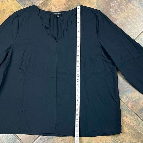 41 Hawthorn Scallop Neck Black Long Sleeve Blouse XXL - Picture 7 of 11